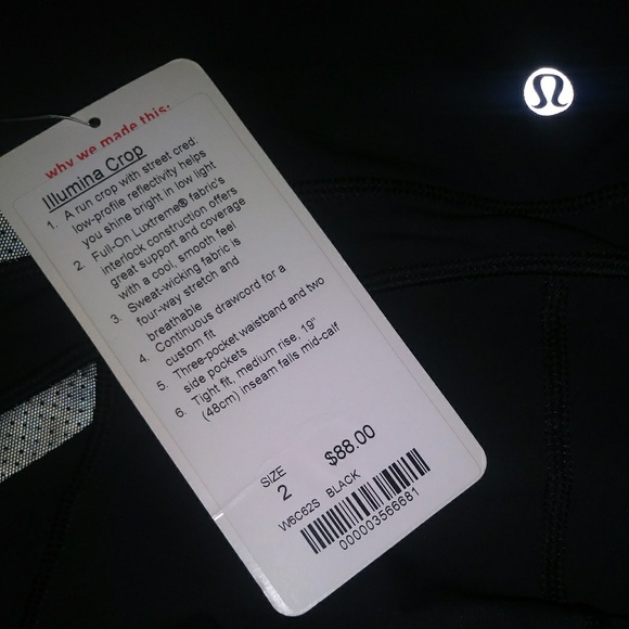 NWT Lululemon illumina crop in black - Picture 3 of 3